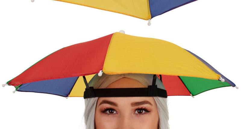 PartyXplosion Hoofd paraplu rood geel groen blauw