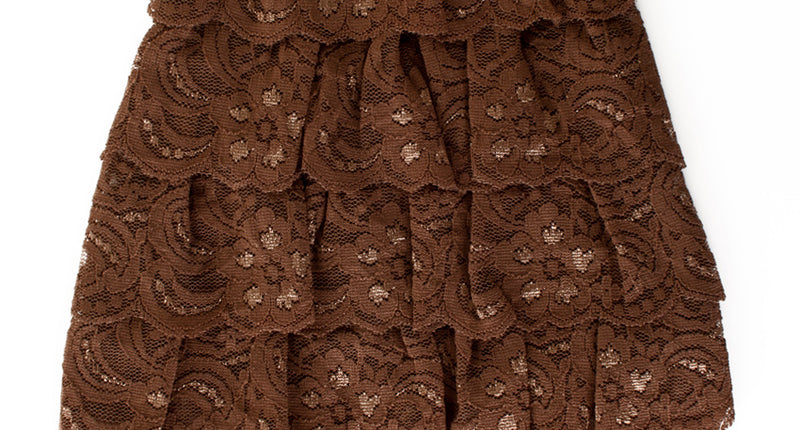 PartyXplosion Jabot kant luxe bruin