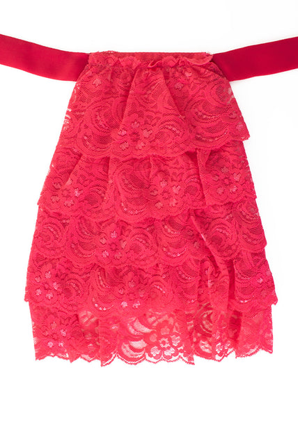 PartyXplosion Jabot kant luxe roze