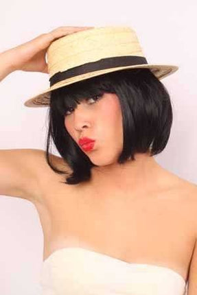 PartyXplosion Lou bandy stro hoed zwart