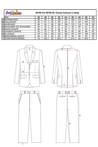 PartyXplosion Oranje pak met vlaggetjes unisex