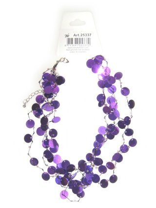 PartyXplosion Pailetten halsketting paars