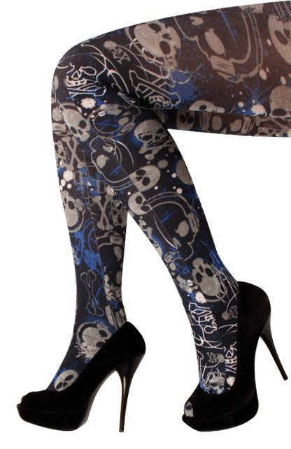 PartyXplosion Panty zwart wit blauw piraat