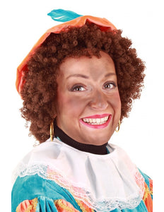 PartyXplosion Pieten pruik kroes haar in bruin