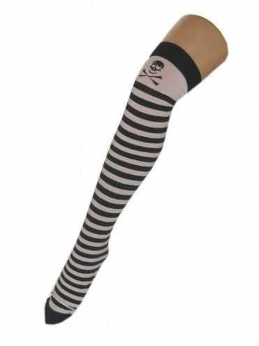 PartyXplosion Piraten kous gestreept zwart wit