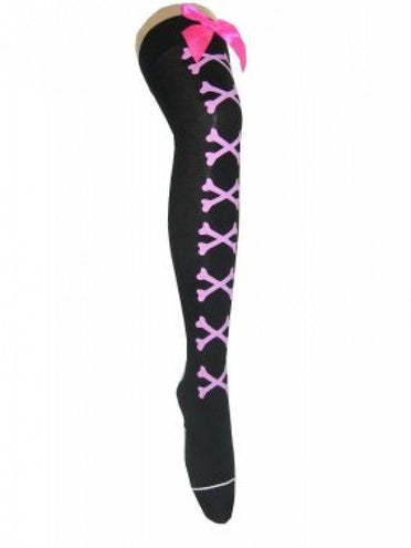 PartyXplosion Piraten kousen met roze botjes