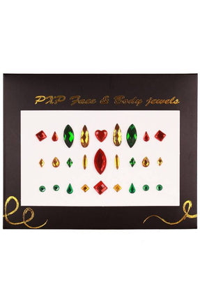 PartyXplosion Plak juwelen rood-goud-groen