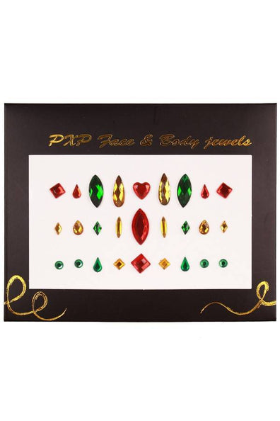 PartyXplosion Plak juwelen rood-goud-groen