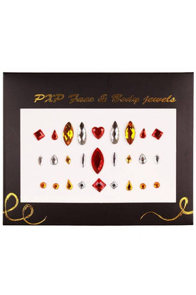 PartyXplosion Plak juwelen rood-goud-zilver