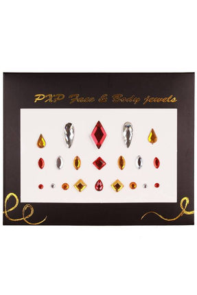 PartyXplosion Plak juwelen rood-goud-zilver