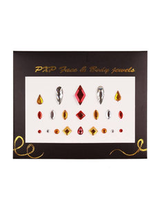 PartyXplosion Plak juwelen rood-goud-zilver