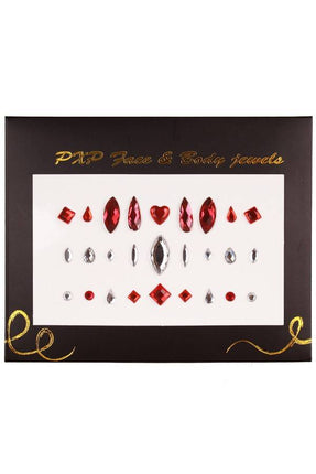 PartyXplosion Plakjuwelen rood-zilver