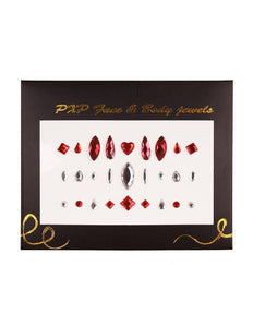 PartyXplosion Plakjuwelen rood-zilver