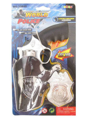 PartyXplosion Politie pistool met holster en badge