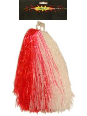 PartyXplosion Pom pom Cheerleader ringgreep rood/wit