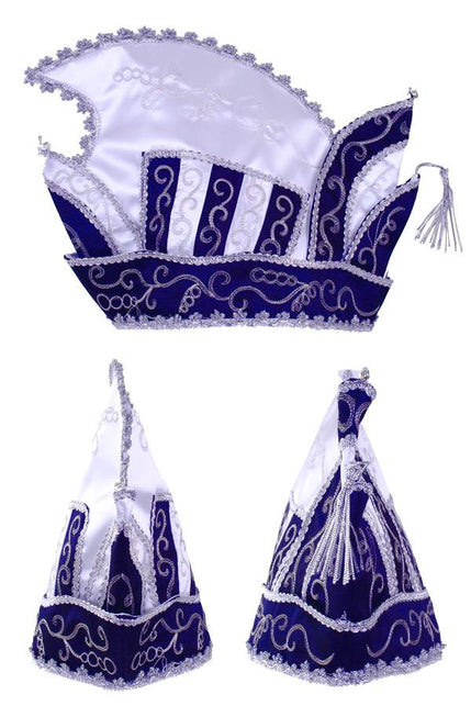 PartyXplosion Prinsenmuts blauw/wit