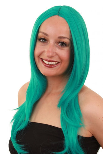 PartyXplosion Pruik Anne lang haar in emerald groen