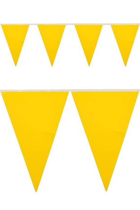 PartyXplosion PVC vlaggenlijn geel 10 meter