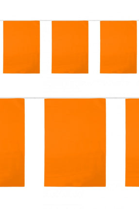 PartyXplosion PVC vlaggenlijn rechthoek oranje 10mtr.