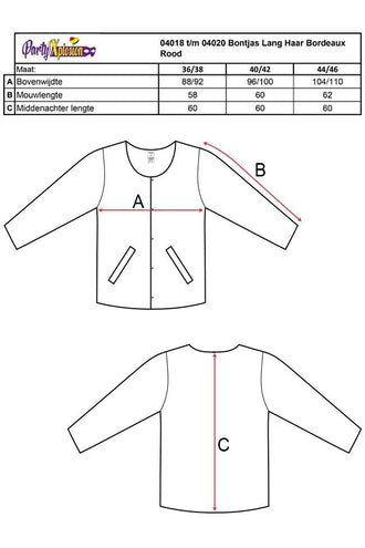 PartyXplosion Rode nep bontjas pak Noah lang haar