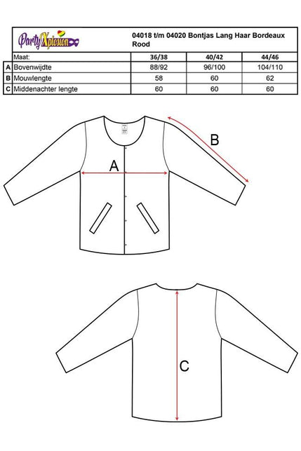PartyXplosion Rode nep bontjas pak Noah lang haar