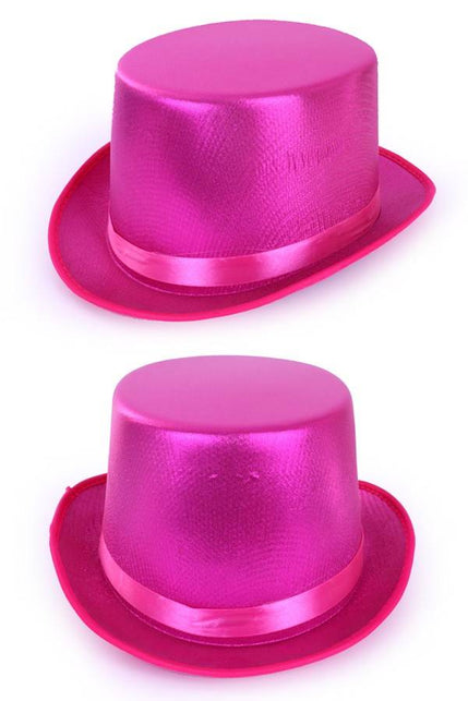 PartyXplosion Rose hoge hoed metallic