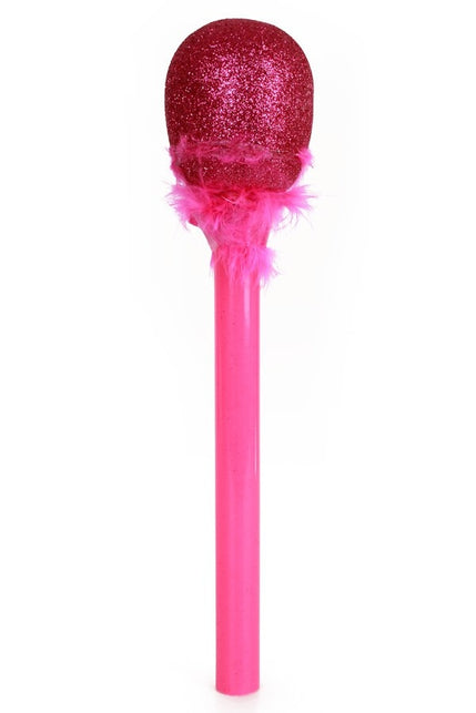 PartyXplosion Roze  microfoon glitter met bont