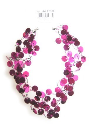 PartyXplosion Roze pailletten halsketting pink