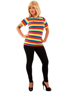 PartyXplosion Shirt regenboog print dames