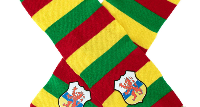 PartyXplosion Sjaal gebreid rood/geel/groen