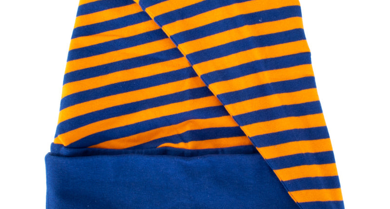 PartyXplosion Slaapmuts oranje/blauw gestreept