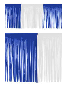 PartyXplosion Slierten folie guirlande blauw/wit 6 mtr