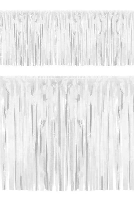 PartyXplosion Slierten folie guirlande wit 6mtr