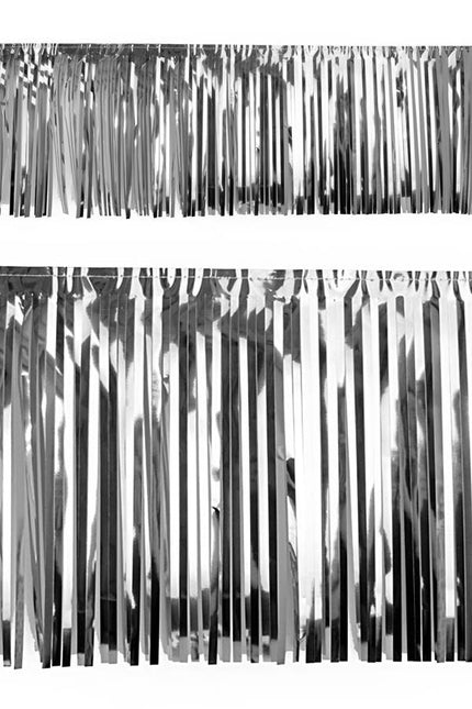 PartyXplosion Slierten folie guirlande zilver