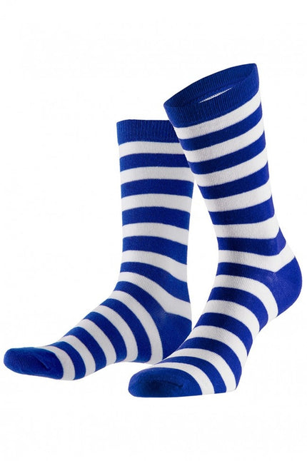 PartyXplosion Sokken gestreept blauw wit