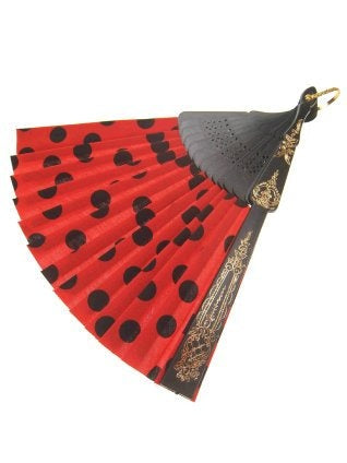 PartyXplosion Spaanse waaier rood stippen