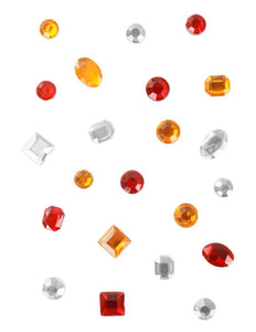 PartyXplosion Stenen rood-wit-geel  200 gram