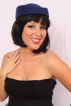 PartyXplosion Stewardess hoed wolvilt blauw