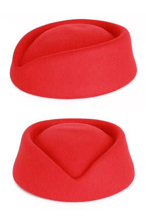 PartyXplosion Stewardess hoed wolvilt rood