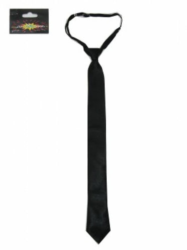 PartyXplosion Stropdas zwart smal