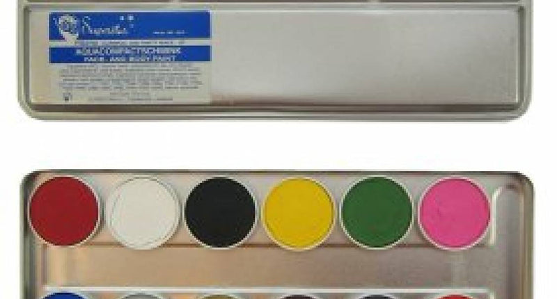 PartyXplosion Superstar Aqua schmink palet 12 kleuren