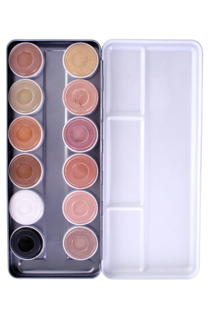 PartyXplosion Superstar schmink palet aqua skin tone 12 klen (12x5gr)