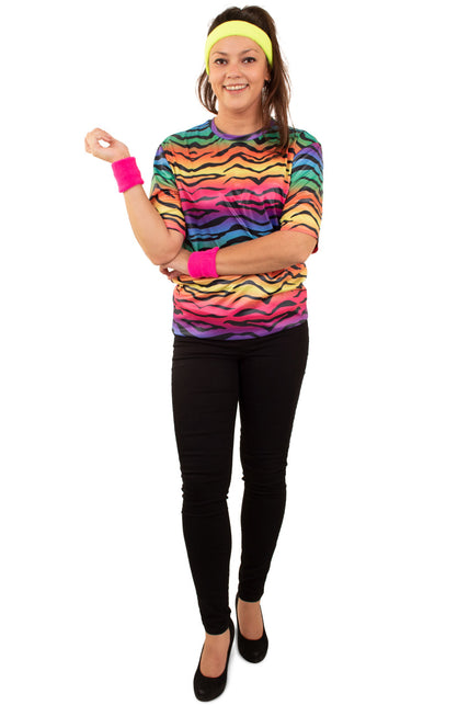 PartyXplosion T-shirt neon tijger kleuren