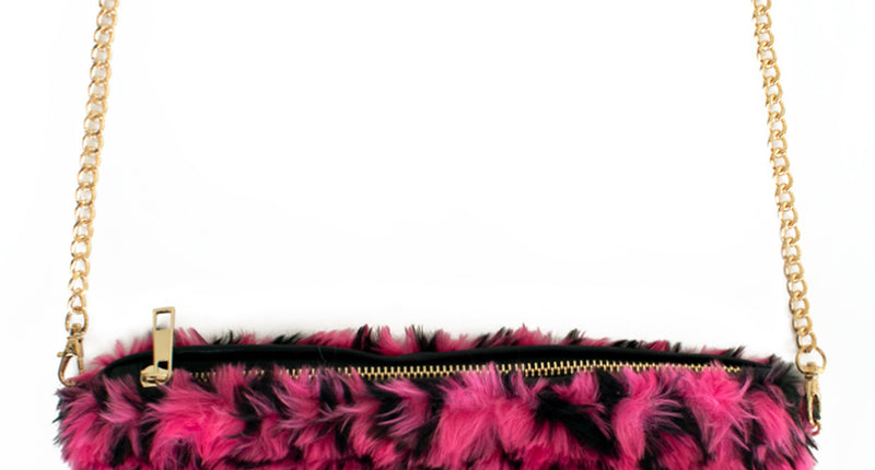 PartyXplosion Tas panter roze bont