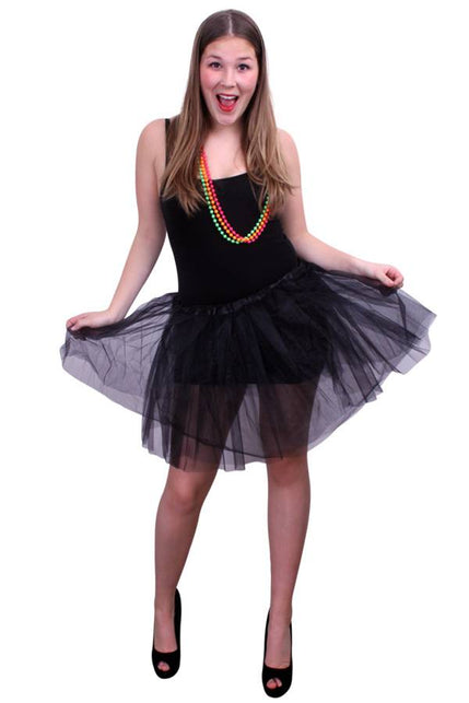 PartyXplosion Tule rokje Hannah zwart dames