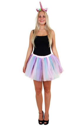 PartyXplosion Tule rokje pastel unicorn one size