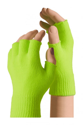 PartyXplosion Vingerloze handschoenen kind neon geel