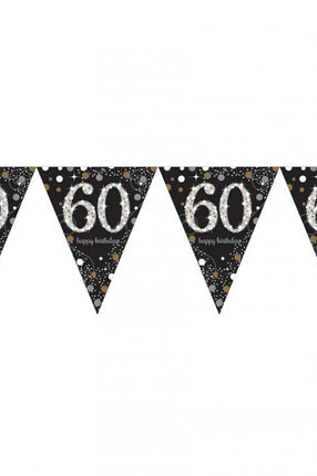 PartyXplosion Vlaggenlijn 60 jaar Sparkling gold