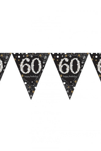 PartyXplosion Vlaggenlijn 60 jaar Sparkling gold