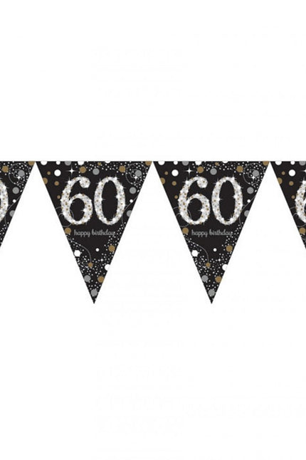 PartyXplosion Vlaggenlijn 60 jaar Sparkling gold